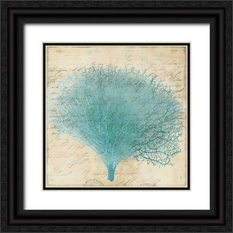 Blue Coral III Black Ornate Wood Framed Art Print with Double Matting by PI Studio