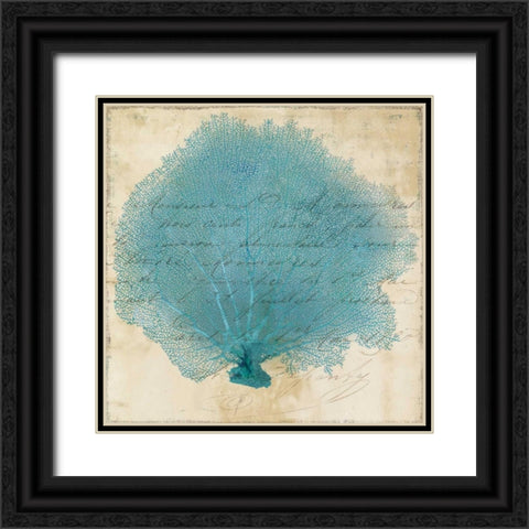 Blue Coral IV Black Ornate Wood Framed Art Print with Double Matting by PI Studio