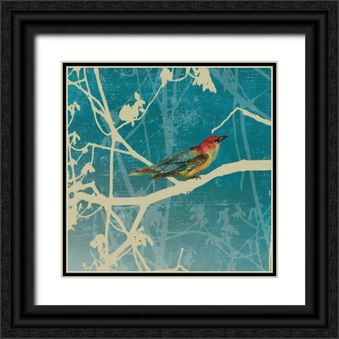 Blue Bird I Black Ornate Wood Framed Art Print with Double Matting by PI Studio