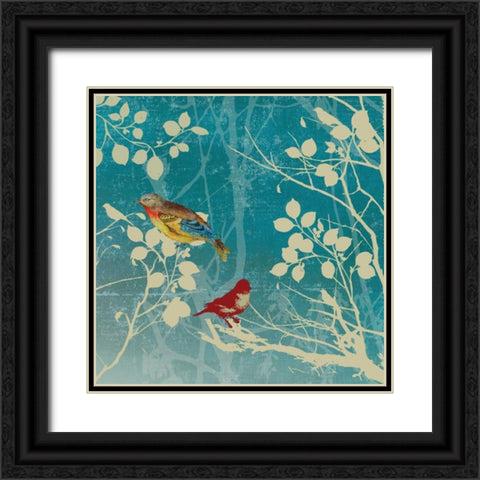 Blue Bird II Black Ornate Wood Framed Art Print with Double Matting by PI Studio