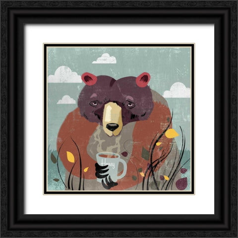 Honey bear Black Ornate Wood Framed Art Print with Double Matting by PI Studio