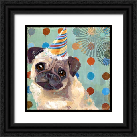 Pug Love Black Ornate Wood Framed Art Print with Double Matting by PI Studio