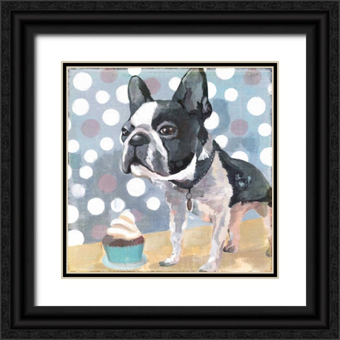 Pug Birthday Black Ornate Wood Framed Art Print with Double Matting by PI Studio