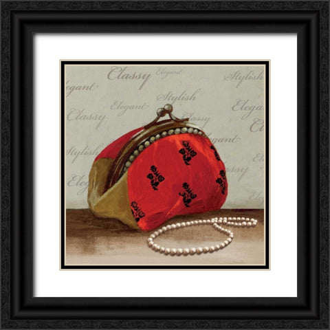 Red Bag Black Ornate Wood Framed Art Print with Double Matting by PI Studio