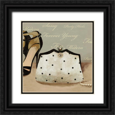 White bag Black Ornate Wood Framed Art Print with Double Matting by PI Studio