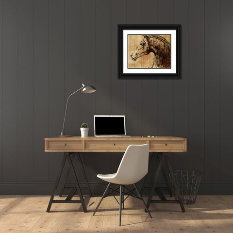 Stallion I - Print on Demand Black Ornate Wood Framed Art Print with Double Matting by PI Studio