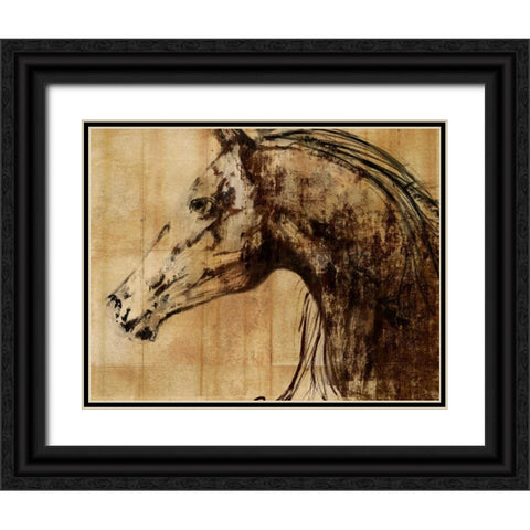 Stallion I - Print on Demand Black Ornate Wood Framed Art Print with Double Matting by PI Studio