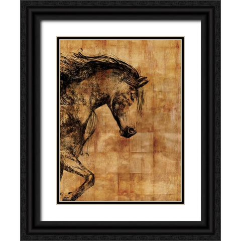 Stallion I - Print on Demand Black Ornate Wood Framed Art Print with Double Matting by PI Studio