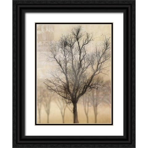 Solitaire Black Ornate Wood Framed Art Print with Double Matting by PI Studio
