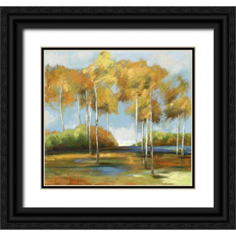 Breezy Birches Black Ornate Wood Framed Art Print with Double Matting by PI Studio