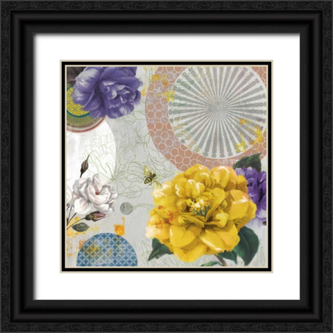 Texture Bouquet Black Ornate Wood Framed Art Print with Double Matting by PI Studio