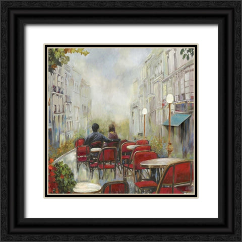 Parist Cafe Black Ornate Wood Framed Art Print with Double Matting by PI Studio