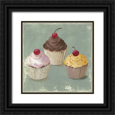 Cupcakes Black Ornate Wood Framed Art Print with Double Matting by PI Studio