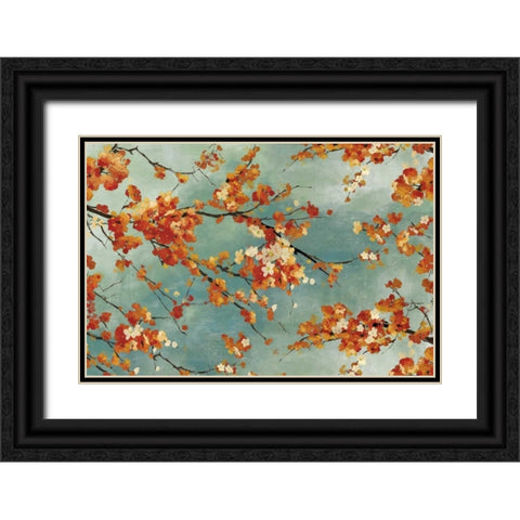 Orange Blossom Black Ornate Wood Framed Art Print with Double Matting by PI Studio