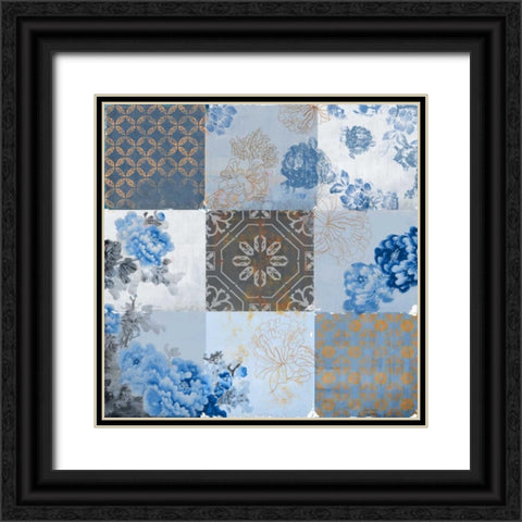 Deft Blue Black Ornate Wood Framed Art Print with Double Matting by PI Studio