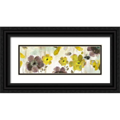 Bouquet Florals Black Ornate Wood Framed Art Print with Double Matting by PI Studio
