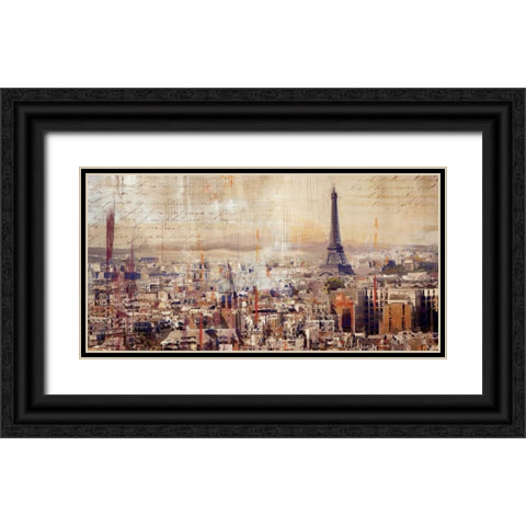 City of Light Black Ornate Wood Framed Art Print with Double Matting by PI Studio