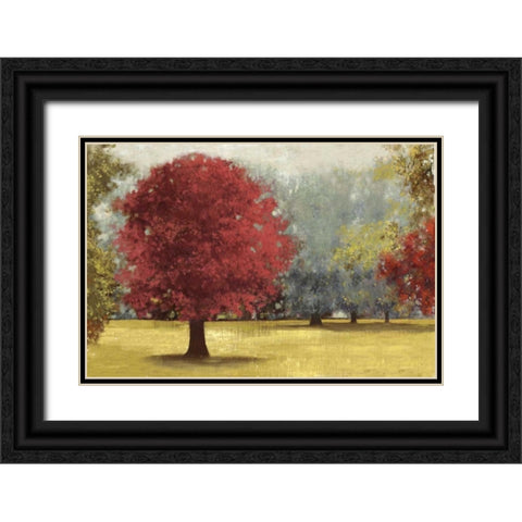 Summer Days - Red Black Ornate Wood Framed Art Print with Double Matting by PI Studio