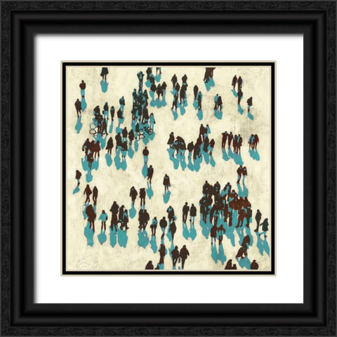 Teal Wanderers Black Ornate Wood Framed Art Print with Double Matting by PI Studio