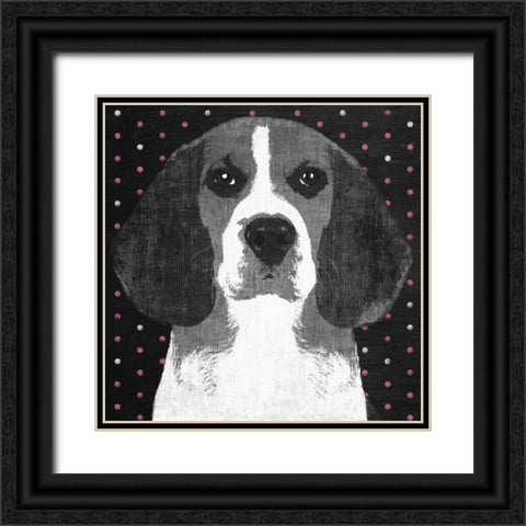 Beagle Black Ornate Wood Framed Art Print with Double Matting by PI Studio