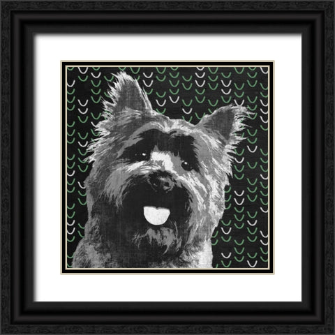 Yorkie Black Ornate Wood Framed Art Print with Double Matting by PI Studio