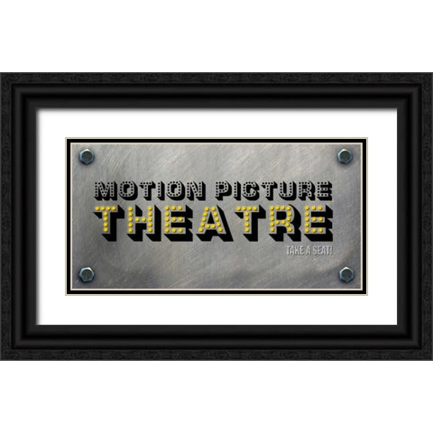 Motion Picture Theatre Black Ornate Wood Framed Art Print with Double Matting by PI Studio