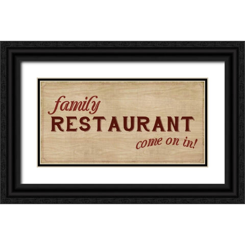 Family Restaurant Black Ornate Wood Framed Art Print with Double Matting by PI Studio