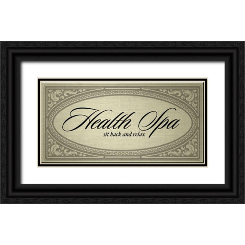 Health Spa Sit back and Relax Black Ornate Wood Framed Art Print with Double Matting by PI Studio