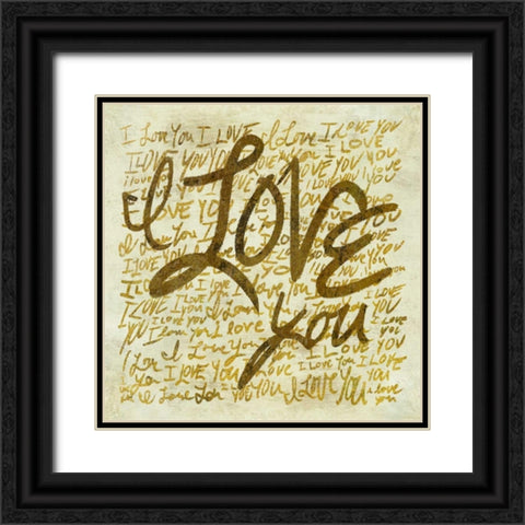 I love you Black Ornate Wood Framed Art Print with Double Matting by PI Studio