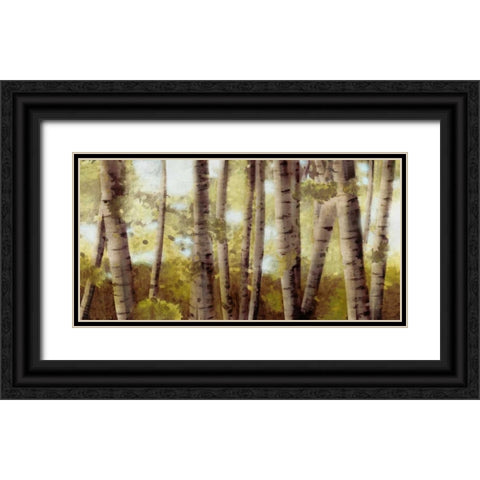 Palest Gold Black Ornate Wood Framed Art Print with Double Matting by PI Studio