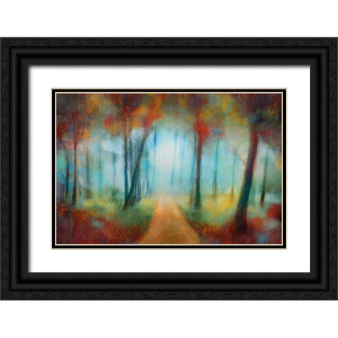 Through the Trees Black Ornate Wood Framed Art Print with Double Matting by PI Studio