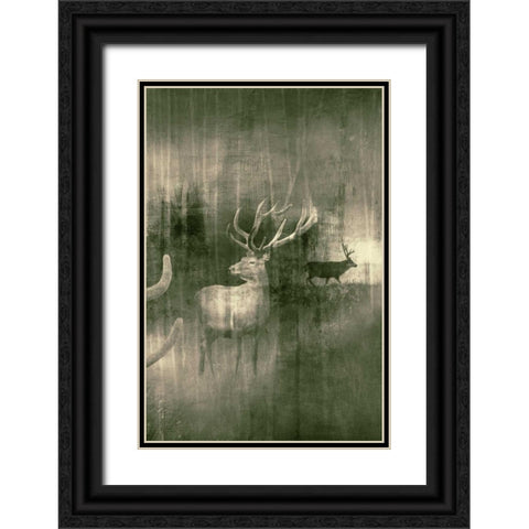 Open Plain Black Ornate Wood Framed Art Print with Double Matting by PI Studio