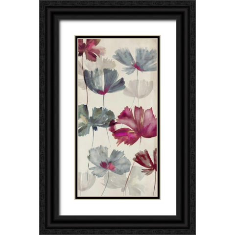 Ruffled Petals II Black Ornate Wood Framed Art Print with Double Matting by PI Studio