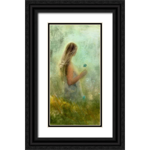 Nymph Kiss I Black Ornate Wood Framed Art Print with Double Matting by PI Studio