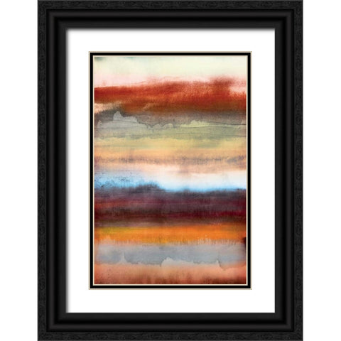 Tribal Colour Wash II Black Ornate Wood Framed Art Print with Double Matting by PI Studio