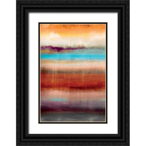 Tribal Colour Wash III Black Ornate Wood Framed Art Print with Double Matting by PI Studio