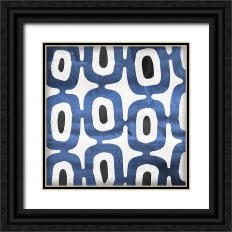 Blue Ease I Black Ornate Wood Framed Art Print with Double Matting by PI Studio