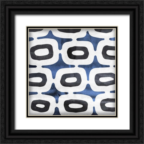 Blue Ease II Black Ornate Wood Framed Art Print with Double Matting by PI Studio