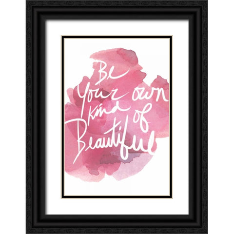 Watercolour Pink Type IV Black Ornate Wood Framed Art Print with Double Matting by PI Studio