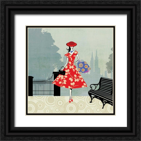 Central Park Black Ornate Wood Framed Art Print with Double Matting by Pearce, Allison