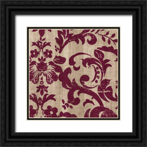 Aubergine I Black Ornate Wood Framed Art Print with Double Matting by Pearce, Allison