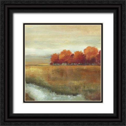 Orange Treescape II - Mini Black Ornate Wood Framed Art Print with Double Matting by Pearce, Allison