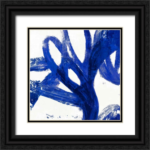 Tenderness Indigo Black Ornate Wood Framed Art Print with Double Matting by PI Galerie