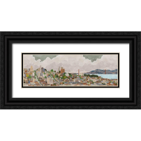 San Francisco Black Ornate Wood Framed Art Print with Double Matting by PI Galerie