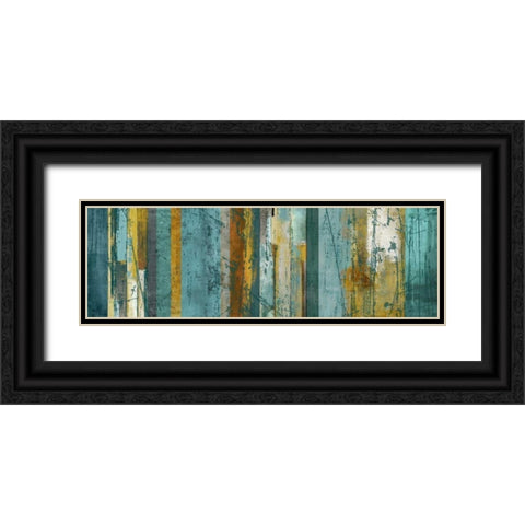 Paneled Landscapes II Black Ornate Wood Framed Art Print with Double Matting by PI Galerie