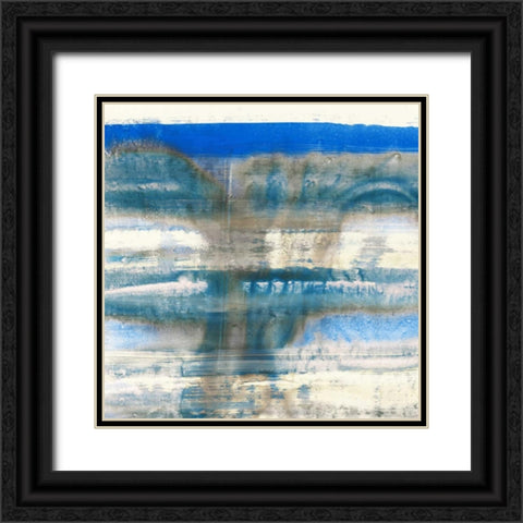Blue Swim I Black Ornate Wood Framed Art Print with Double Matting by PI Galerie