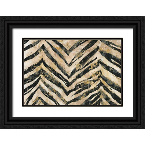 New Zebra II Black Ornate Wood Framed Art Print with Double Matting by PI Galerie
