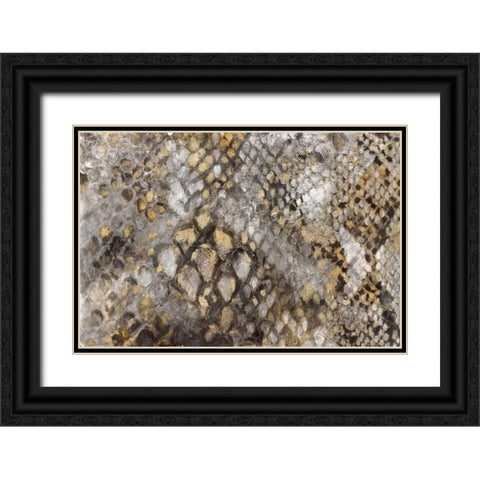 Snake Skin Black Ornate Wood Framed Art Print with Double Matting by PI Galerie