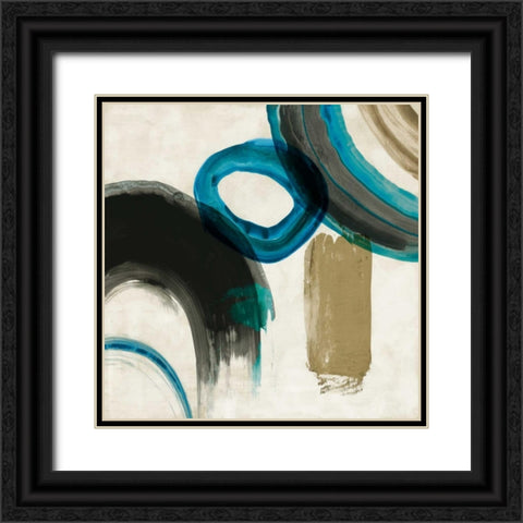 Blue Ring II Black Ornate Wood Framed Art Print with Double Matting by PI Galerie