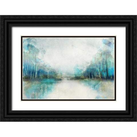 Subtle Horizon Black Ornate Wood Framed Art Print with Double Matting by PI Galerie